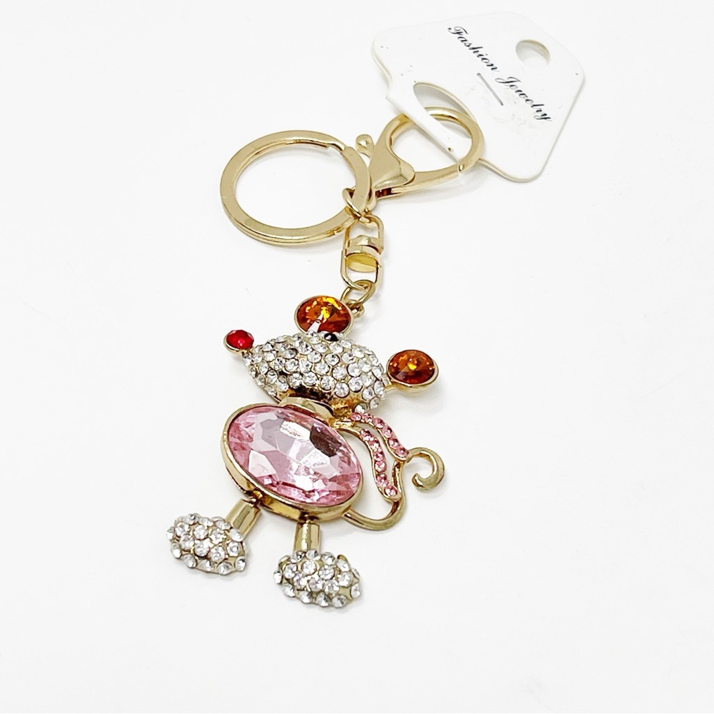 NWT Crystal Mouse Rhinestone-Adorned Keychain Purse Handbag Charm Key-Chain - Picture 3 of 8